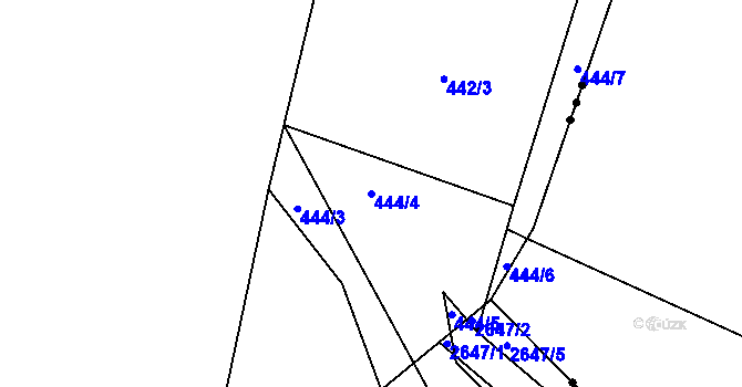 Parcela st. 444/4 v KÚ Dobříš, Katastrální mapa