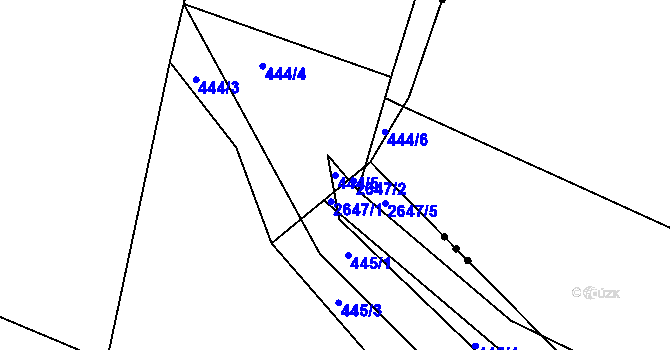 Parcela st. 444/5 v KÚ Dobříš, Katastrální mapa