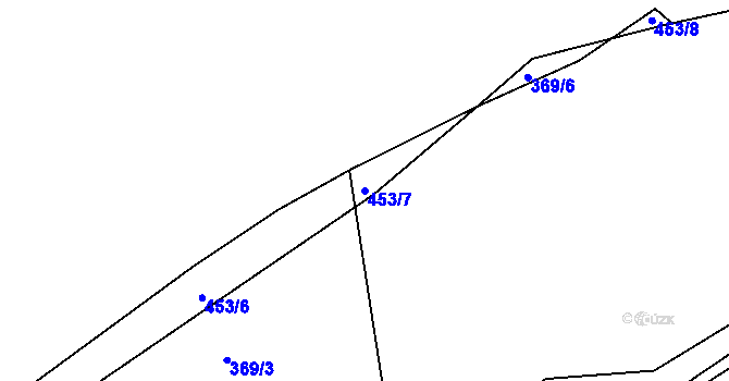 Parcela st. 453/7 v KÚ Dobříš, Katastrální mapa