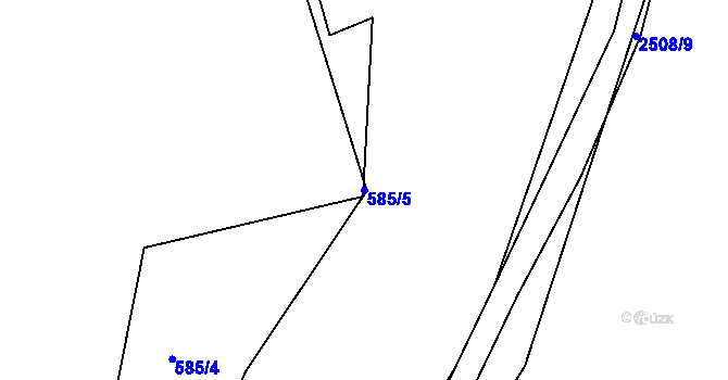 Parcela st. 585/5 v KÚ Dobříš, Katastrální mapa
