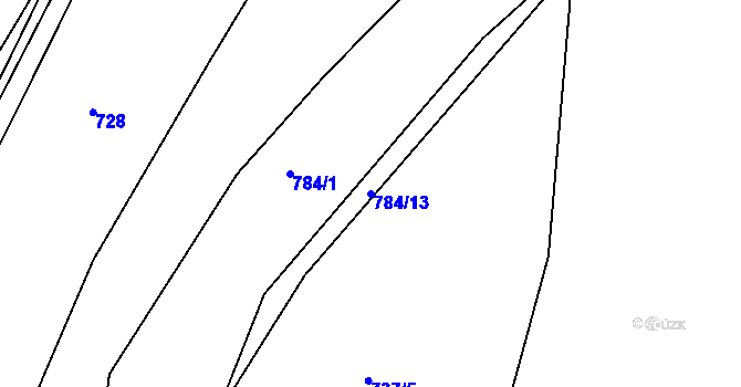 Parcela st. 784/13 v KÚ Dobříš, Katastrální mapa