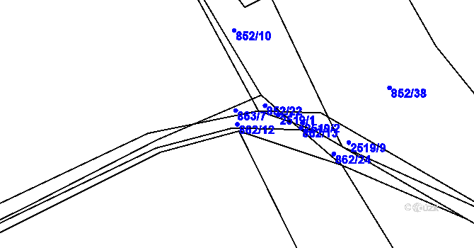 Parcela st. 862/12 v KÚ Dobříš, Katastrální mapa