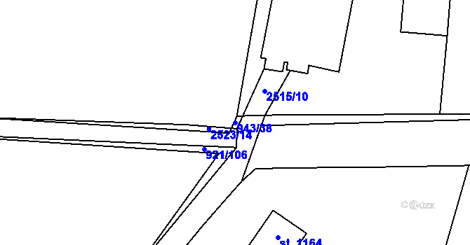 Parcela st. 943/38 v KÚ Dobříš, Katastrální mapa