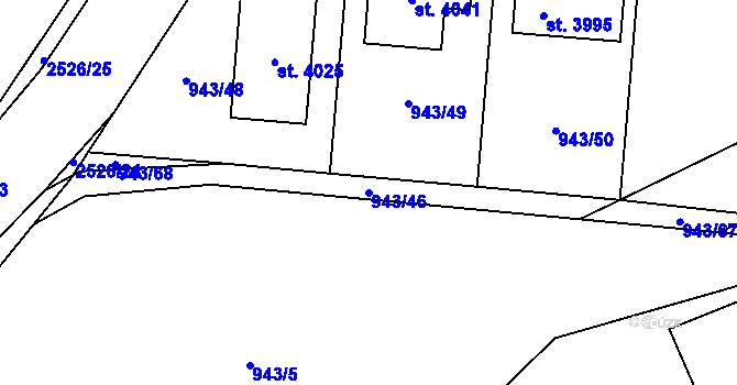 Parcela st. 943/46 v KÚ Dobříš, Katastrální mapa
