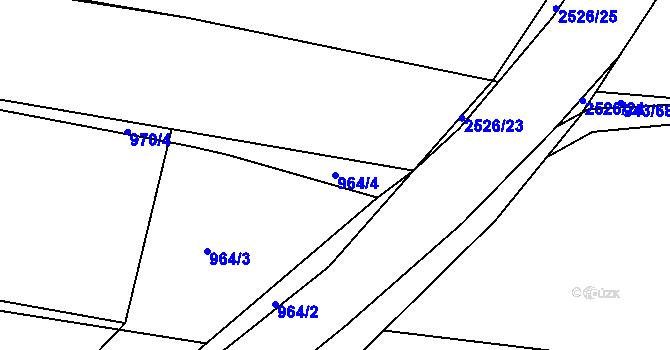 Parcela st. 964/4 v KÚ Dobříš, Katastrální mapa