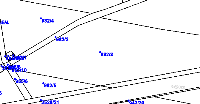 Parcela st. 982/8 v KÚ Dobříš, Katastrální mapa