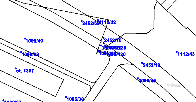 Parcela st. 1096/123 v KÚ Dobříš, Katastrální mapa