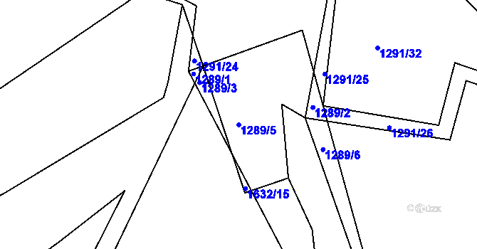 Parcela st. 1289/5 v KÚ Dobříš, Katastrální mapa