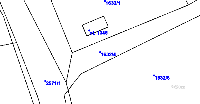 Parcela st. 1632/4 v KÚ Dobříš, Katastrální mapa