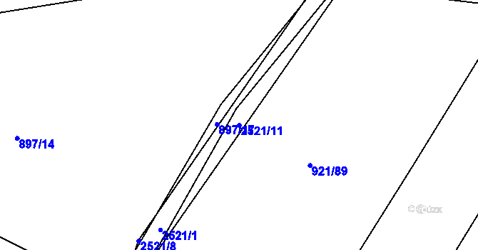 Parcela st. 2521/11 v KÚ Dobříš, Katastrální mapa