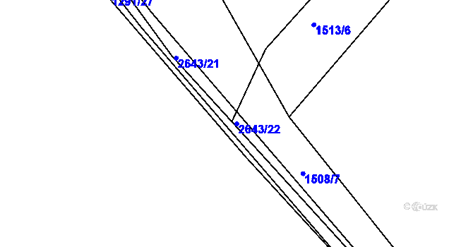 Parcela st. 2643/22 v KÚ Dobříš, Katastrální mapa