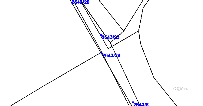 Parcela st. 2643/24 v KÚ Dobříš, Katastrální mapa