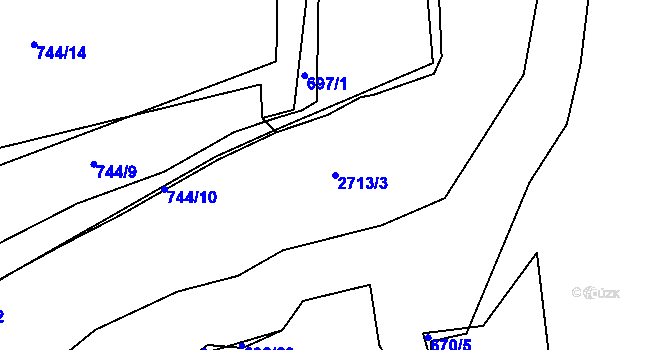 Parcela st. 2713/3 v KÚ Dobříš, Katastrální mapa