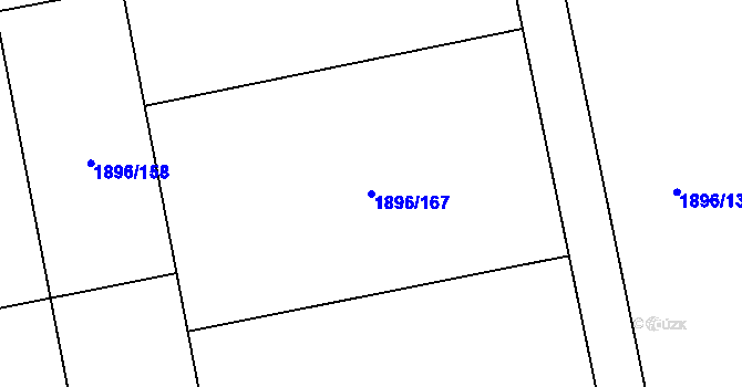 Parcela st. 1896/167 v KÚ Dobříš, Katastrální mapa