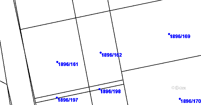 Parcela st. 1896/162 v KÚ Dobříš, Katastrální mapa