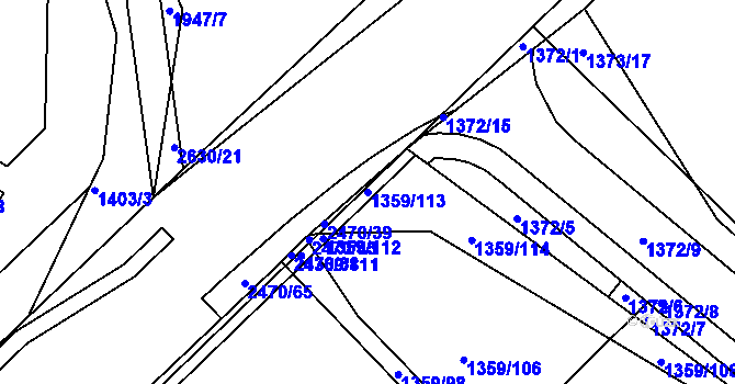 Parcela st. 1359/113 v KÚ Dobříš, Katastrální mapa