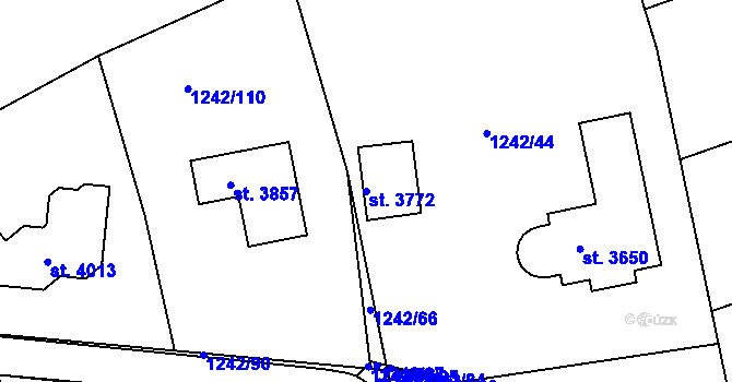 Parcela st. 3772 v KÚ Dobříš, Katastrální mapa