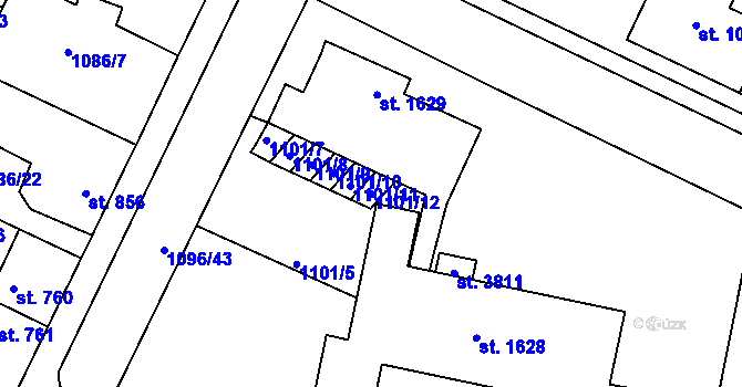 Parcela st. 1101/12 v KÚ Dobříš, Katastrální mapa