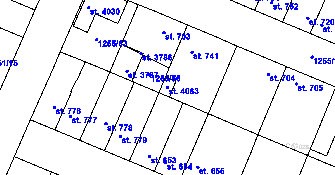Parcela st. 4063 v KÚ Dobříš, Katastrální mapa