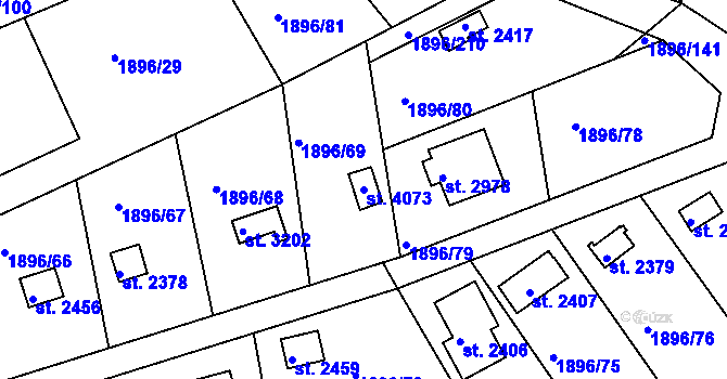 Parcela st. 4073 v KÚ Dobříš, Katastrální mapa