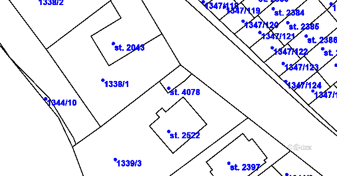 Parcela st. 4078 v KÚ Dobříš, Katastrální mapa