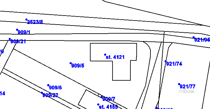 Parcela st. 4121 v KÚ Dobříš, Katastrální mapa