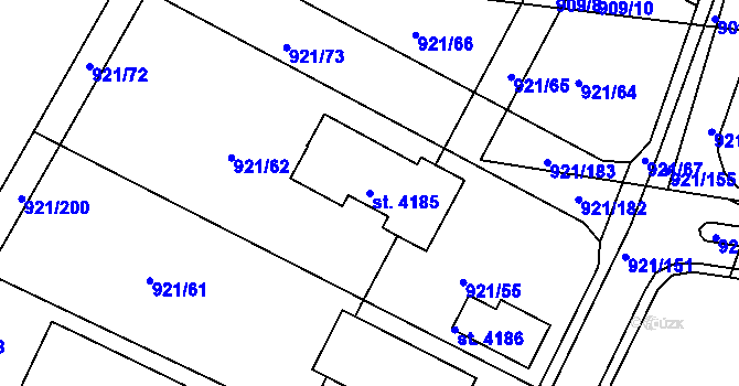 Parcela st. 4185 v KÚ Dobříš, Katastrální mapa