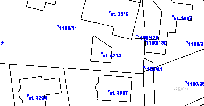 Parcela st. 4213 v KÚ Dobříš, Katastrální mapa