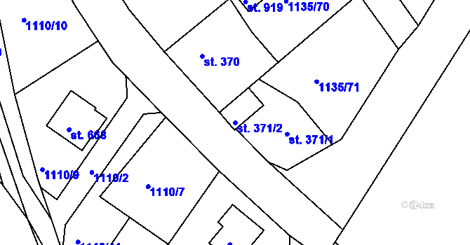 Parcela st. 371/2 v KÚ Dobřív, Katastrální mapa