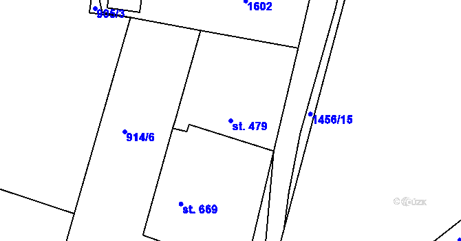 Parcela st. 479 v KÚ Dobřív, Katastrální mapa