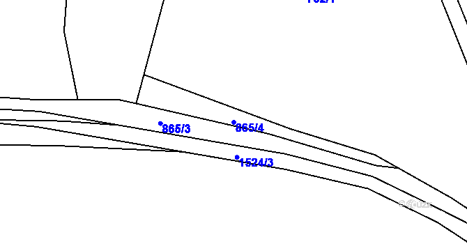 Parcela st. 865/4 v KÚ Dobřív, Katastrální mapa