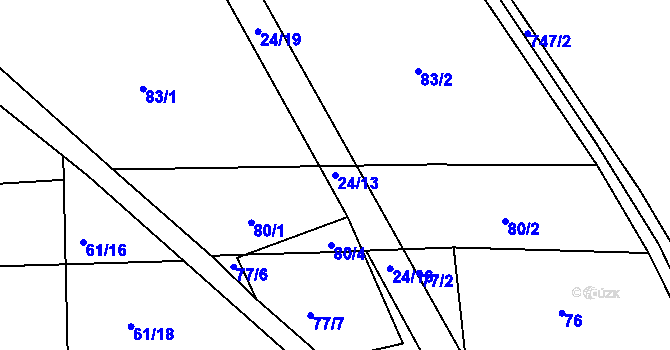 Parcela st. 24/13 v KÚ Pavlovsko, Katastrální mapa
