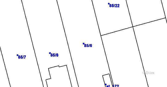 Parcela st. 85/6 v KÚ Dobšice u Žehuně, Katastrální mapa