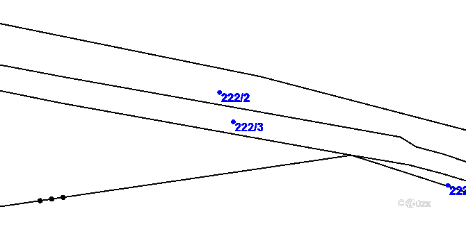 Parcela st. 222/3 v KÚ Dobšice u Žehuně, Katastrální mapa