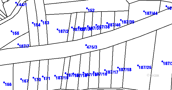 Parcela st. 475/3 v KÚ Dobšice u Žehuně, Katastrální mapa