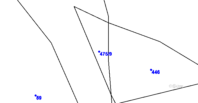 Parcela st. 475/9 v KÚ Dobšice u Žehuně, Katastrální mapa