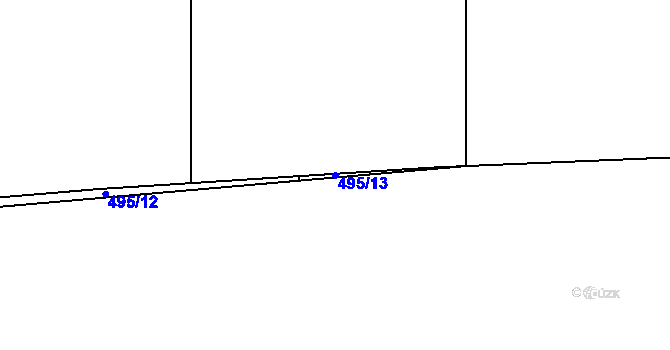 Parcela st. 495/13 v KÚ Dobšice u Žehuně, Katastrální mapa