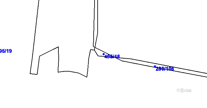 Parcela st. 495/48 v KÚ Dobšice u Žehuně, Katastrální mapa