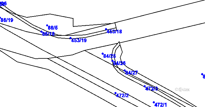 Parcela st. 84/25 v KÚ Dobšice u Žehuně, Katastrální mapa
