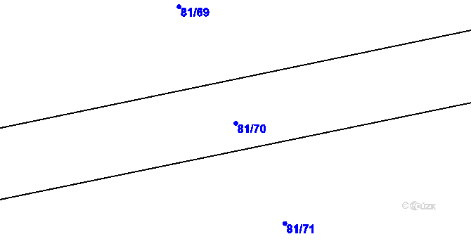 Parcela st. 81/70 v KÚ Dobšice u Žehuně, Katastrální mapa
