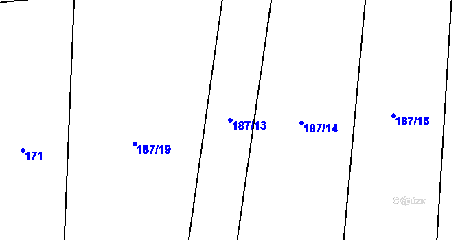 Parcela st. 187/13 v KÚ Dobšice u Žehuně, Katastrální mapa