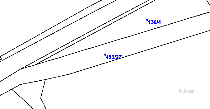 Parcela st. 453/27 v KÚ Dobšice u Žehuně, Katastrální mapa