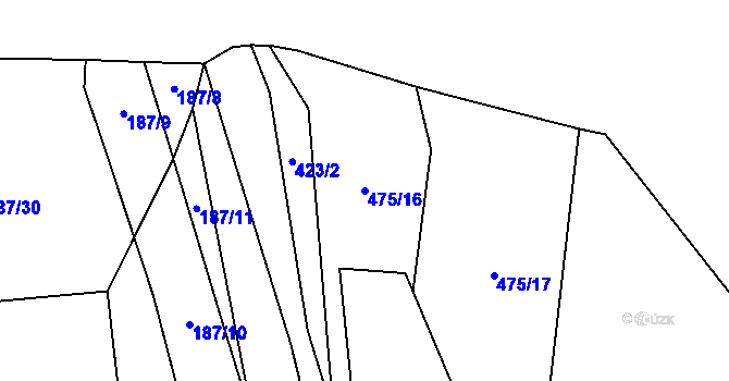 Parcela st. 475/16 v KÚ Dobšice u Žehuně, Katastrální mapa