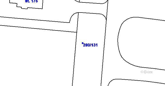 Parcela st. 280/131 v KÚ Dobšice u Žehuně, Katastrální mapa