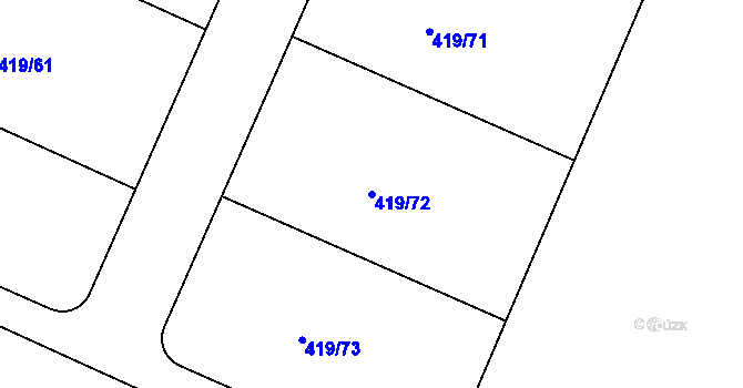 Parcela st. 419/72 v KÚ Dobšice u Žehuně, Katastrální mapa