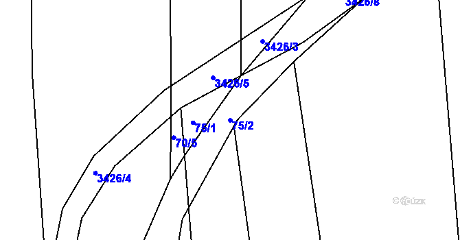 Parcela st. 75/2 v KÚ Dobšice u Týna nad Vltavou, Katastrální mapa