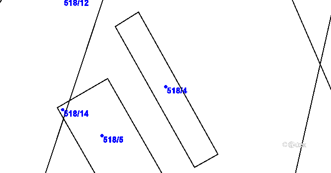 Parcela st. 518/4 v KÚ Dobšice u Týna nad Vltavou, Katastrální mapa