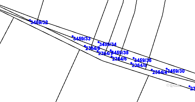 Parcela st. 2364/7 v KÚ Předčice, Katastrální mapa