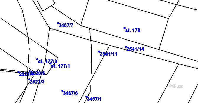 Parcela st. 2541/11 v KÚ Předčice, Katastrální mapa