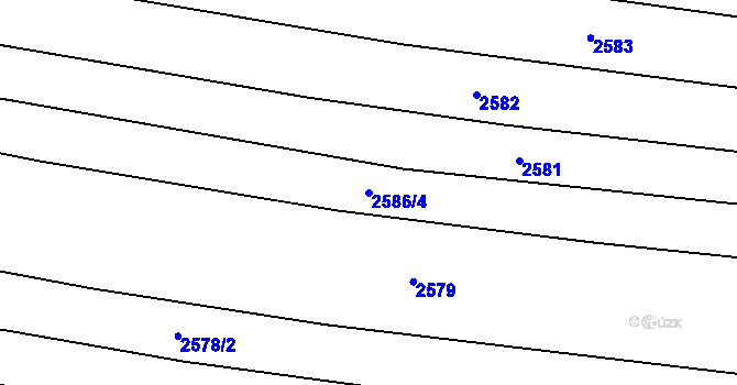 Parcela st. 2586/4 v KÚ Předčice, Katastrální mapa